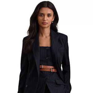 Lauren Ralph Lauren Double Breasted Pinstripe Twill Blazer